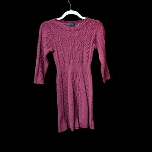 Elegant Pink Cable Knit Dress